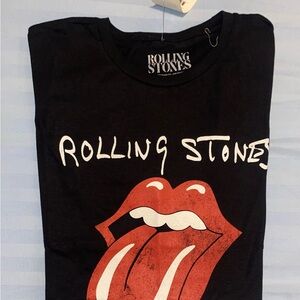 The Rolling Stones Black Tee with White Logo